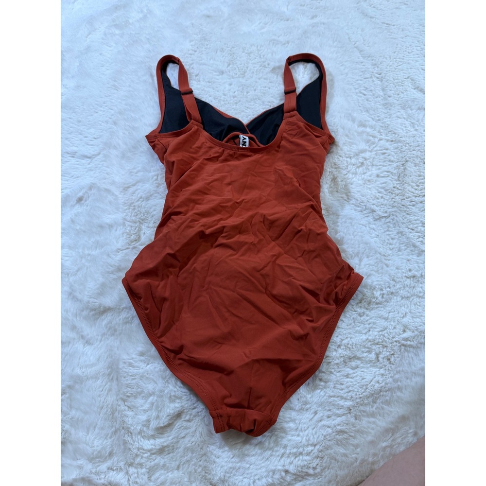 DKNY One Piece Swimsuit Swimwear Burnt Orange Chic Resortwear Vacation Beach S - Picture 2 of 4
